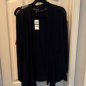 Black Open Front Cardigan